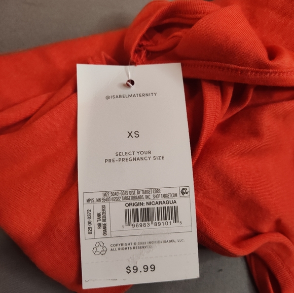 Isabel Maternity Tank Top Red Orange - Picture 9 of 9